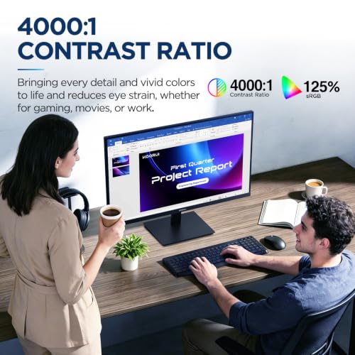 Image of KOORUI 24-inch Computer Monitor, 144Hz FHD VA, 4000:1, Adaptive Sync | 125% sRGB, TUV Eye Care, HDMI /VGA, VESA Mount and Tilt for Study, Work, Streaming and Play, Home Office