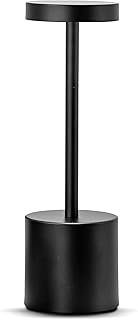 Cordless Table Lamps – Golden Wireless LED Table Light with 3 Color Stepless Dimming by Touch – Chic Indoor and Outdoor Table Lamp with Stylish Rounded Design for Home, Restaurant…