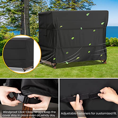 Velway Outdoor Swing Cover 3 Triple Seater Waterproof Patio Hammock Cover 87X49X70 All Weather Windproof Glider Chair Cover For Garden Furniture, Black #TOP3