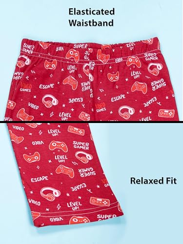 Image of KiddoPanti Boys Printed Pyjama | 100% Cotton Single Jersey Fabric | All Over Printed Design | Relax Fit & Ankle Length | Pyjama Pant