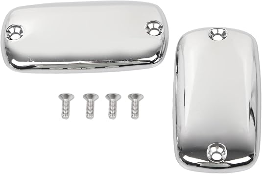 Aluminum Chrome Reservoir Caps Master Cylinder Lids Covers Fit for Honda Valkyrie 1997-2003, GL1500 1988-2000, GL1800 2001-2022, VTX1800 2002-2008