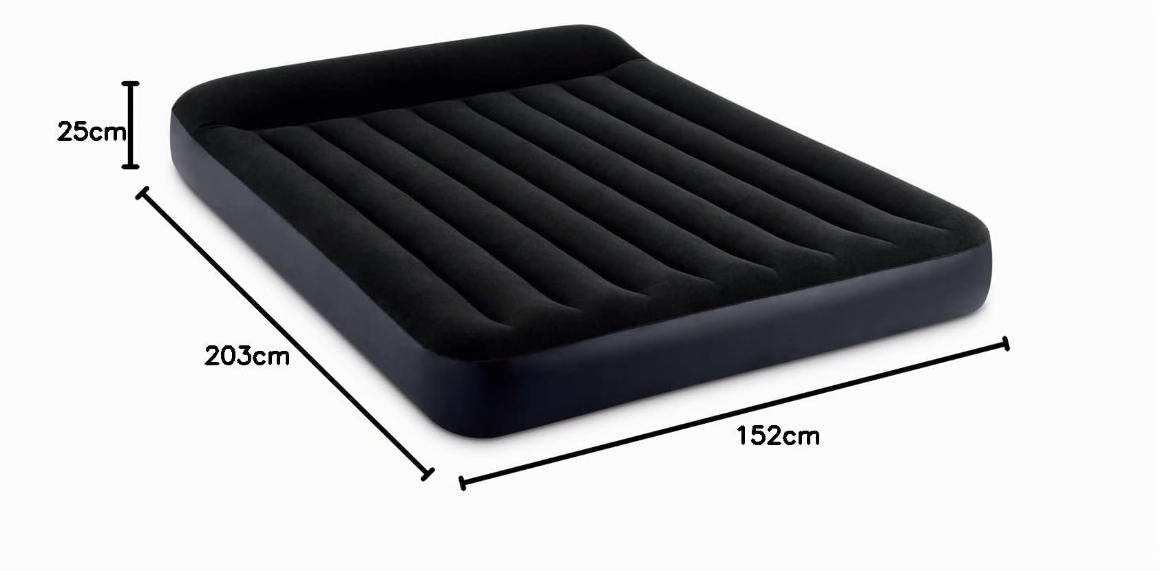 INTEX DuraBeam PillowRest Luftbett für 2 Personen mit Kopfkissen (152x203x25 cm) max. 272 KG– mit integrierter Elektropumpe – Gästebett aufblasbares Bett Camping Matratze mit Fiber-Tech (64150ND)