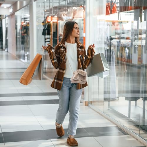 Bolsa tipo Tote peluda para mujer con asas de hombro miniatura 7