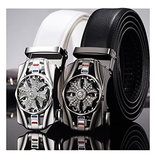black white belt men leather ratchet casual work business,Perfect Fit Waist Size up to 47 inches2