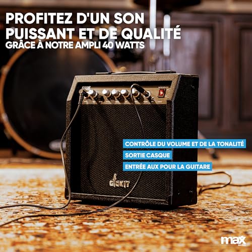 Max Pack Guitare Électrique Style LP avec Ampli 40 Watts et Nombreux Accessoires, Housse, Accordeur, Cordes de rechange, Sangle, Câble 3m et Médiators, Kit Complet pour Bien Débuter – Sunburst - Les Beatles, Paul McCartney, John Lennon, RIngo Starr, George Harrison Max Pack Guitare Électrique Style LP avec Ampli 40 Watts et Nombreux Accessoires, Housse, Accordeur, Cordes de rechange, Sangle, Câble 3m et Médiators, Kit Complet pour Bien Débuter - Sunburst – Image 5