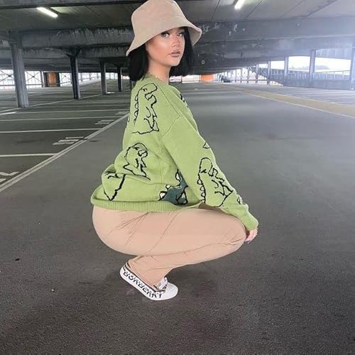 Aelfric Eden Mens Fashion Ducks Cartoon Sweaters Unisex Oversized Jumper Long Sleeve Casual Sweater Retro Couple Top #TOP4