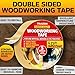 Trazon Double Sided Woodworking Tape Super Strong, 3 Pack, 1 Inch x 120 Feet, Wood Crafter Sticky Tool, Two Side Adhesive for Router Templates and CNC Machine, Removable & Residue Free