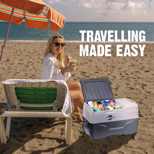 Image of Rockwell 27Ltr Car Cooler /Freezer, Portable Fridge for Outdoor Adventures, 5 Year Warranty, 240V AC Power Cord & 12V Car Adapter (RMC30S, Grey)