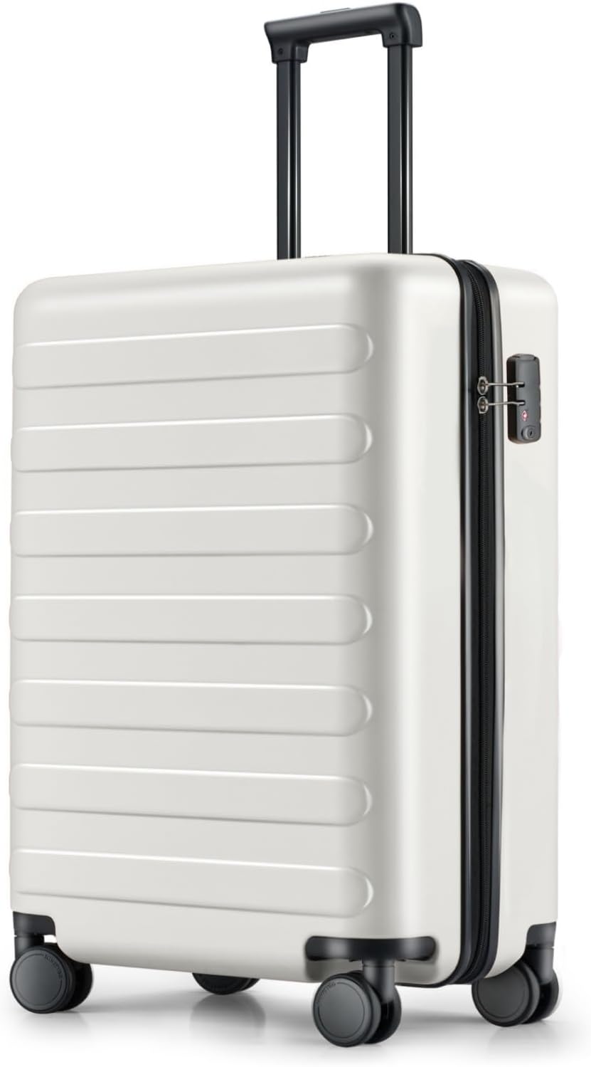 Carry On Luggage 22x14x9 Airline Approved, 20 Inch Luggage with Smooth Spinner Wheels, Lightweight, Hard Shell PC Suitcase Carry-On, Travel Luggage, TSA Approved (Lily White, Rhine Basic)