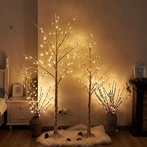 PEIDUO Christmas Birch Tree Combo Kit, 5 Feet and 6 Feet, Pack of 2,Perfect for Indoor Outdoor Decor Garden Wedding Party Bedroom Decoration 5FT 6FT Branch Tree PEIDUO Christmas Birch Tree Combo Kit, 5 Feet and 6 Feet, Pack of 2,Perfect for Indoor Outdoor Decor Garden Wedding Party Bedroom Decoration 5FT 6FT Branch Tree