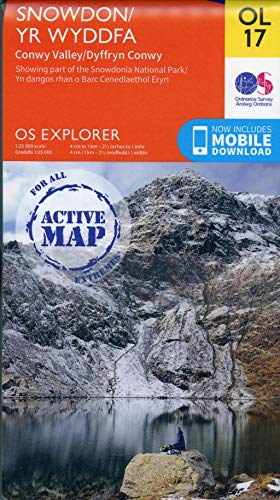 Snowdon / Yr Wyddfa Map | Weatherproof | Conwy Valley / Dyffryn Conwy | Ordnance Survey | Os Explorer Active Map Ol 17 | Wales | Walks | Hiking | Maps