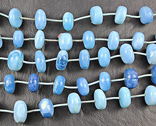 Perles de opale bleue naturelle en rondelle lisse 12mm 16.5mm, fil de gemmes pour loisirs créatifs