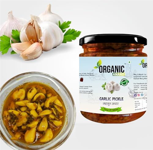 Image of Organic Anand Homemade Garlic Pickle 500gm Lahsoon /Lassan /Lahsun Ka Achaar, Flavourful, Delicious, Traditional Taste (Pack of 1)
