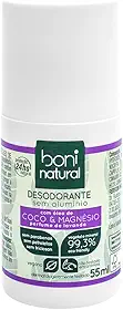 Desodorante Roll-On sem Alumínio, Natural, Vegetal e Vegano, Coco e Magnésio, com Perfume Suave de Lavanda, Boni Natural, 55ml