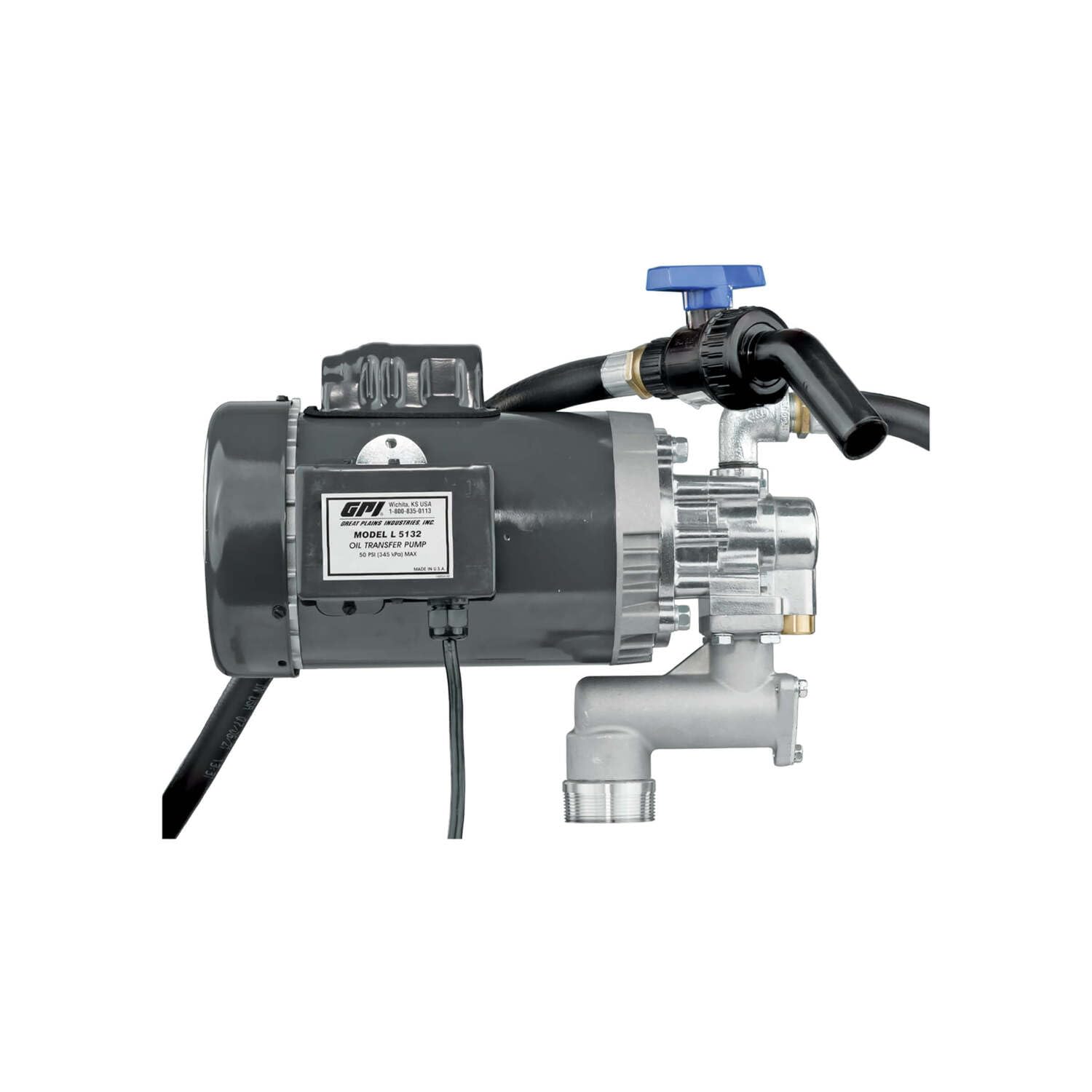 GPI - L5132 Heavy Duty Oil Transfer Pump for High Viscosity Fluids, 32 QPM/8 GPM, 115/230 Volt AC (142100-02)