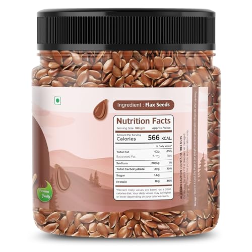 Image of Flavour Foodie Flax Seeds for Hair Growth | Alsi Seeds | Raw Seeds for Eating | Source of Iron & Dietary Fibre | Rich in Protein | 1kg