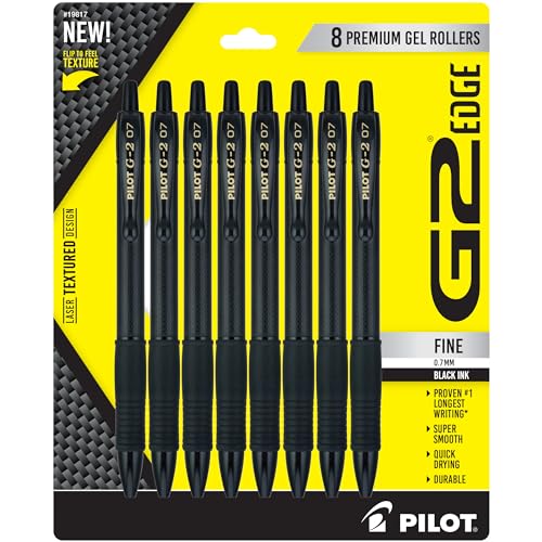 Cartouches d'encre Noir PILOT G2 Edge Carbon haute densité pack de 8