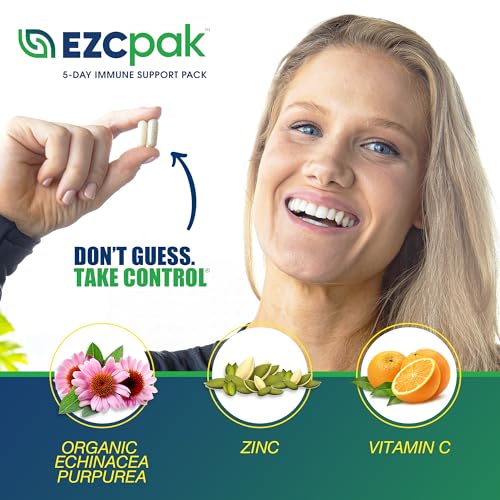 EZC Pak 5-Day Tapered Immune Support Booster - Vitamin Immune Support Supplement, Echinacea, Zinc Vitamin C, Immune Boosters for Adults - Immune Support Vitamins (Pack of 2) - Image 6