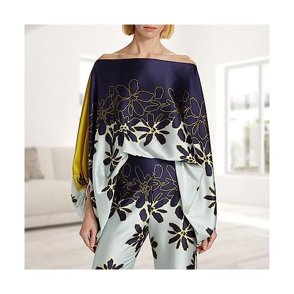 FHNUVB Women's Summer Casual 2 Piece Outfits Off Shoulder Printed Elegant Long Sleeve Going Out Loose Wide Leg Pants Set