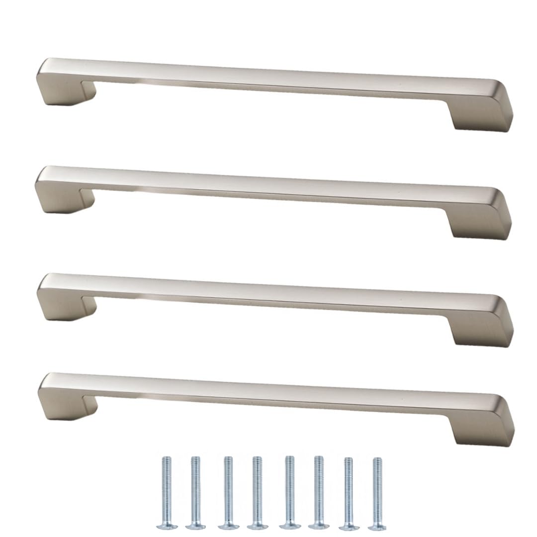NLQCSXWEP Zinc Alloy Cabinet Bow Handle, Zinc Alloy Cabinet Handles Pack of 4 Multicolor 96-320mm(320mm Matte Brushed)