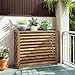 Copertura Motore Condizionatore Esterno Legno Supporto per Fiori Marrone Mobile Copri Condizionatore Da Esterno Legno Massello Supporto per Piante Da Esterno per Protezione E Decorazione(86x35x80cm)