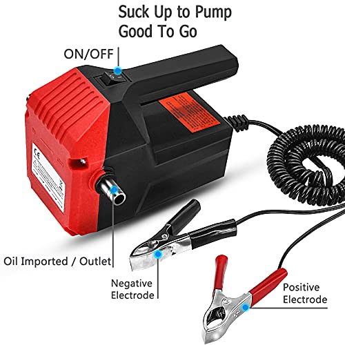 Oil Transfer Pump Extractor, Electric Oil Pump Fast Oil Change Transmission Fluid Extractor Pump, 12V 60W Diesel Fluid Scavenge Suction Pump For Changing Oil, Boat, Tubes, Truck, Rv, Atv, Riding Mower #TOP5