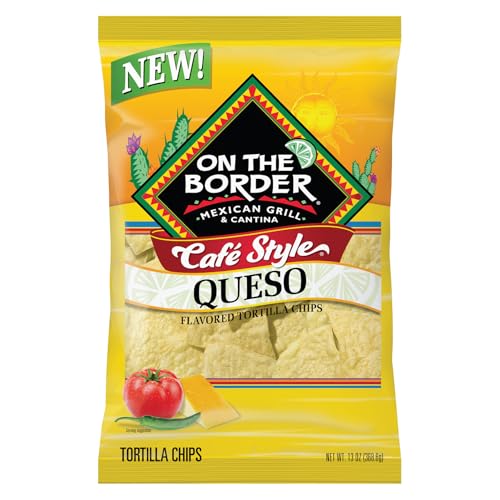 On The Border Cafe Style Tortilla Chips Queso 13 oz