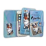 Printon 愛犬/愛猫の似顔絵で作る スマホケース 外も中も両面印刷 (1頭) (水色)