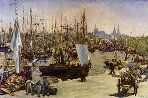 Peinture à l'huile Le Port de Bordeaux par un maître d'art
