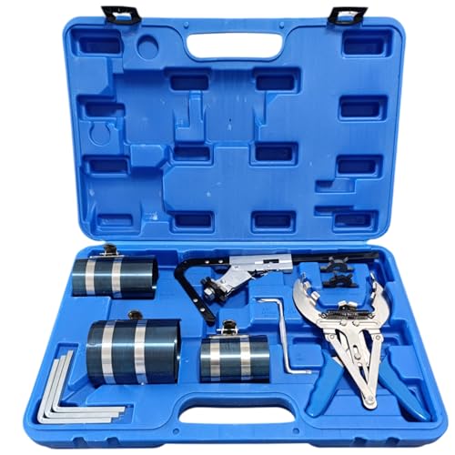 Topolenashop Set Per La Pulizia Degli Anelli Dei Pistoni Per L'Auto, Con Pinza, Fascia Distensiva Set Di Anelli Di Serraggio Per Pistone, Set Di Attre