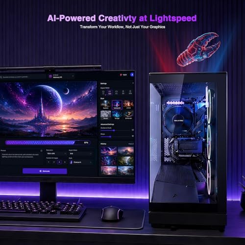 Image of NIMO Gaming-Desktop, GeForce RTX-5060 8GB Intel i5-14400F(Up to 3.6GHz beat i7-11700) 16GB DDR5, 1TB SSD, 650W 80+ Gold PSU ARGB Fan x4, Prebuilt PC Business & AI Creation Digital Nomads Streaming