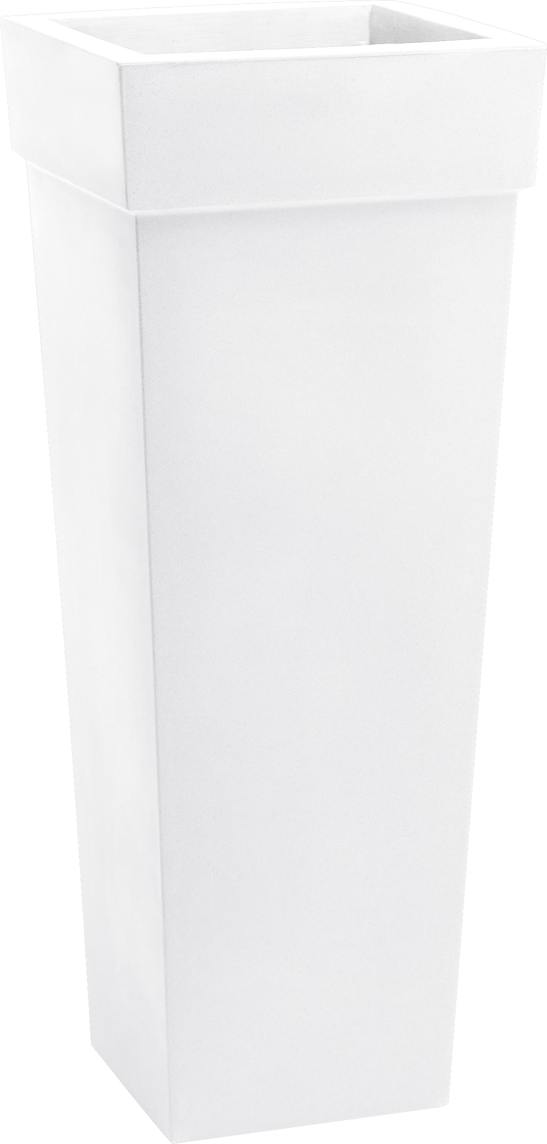 VASO RESINA GERYON 40X40 H100 BIANCO