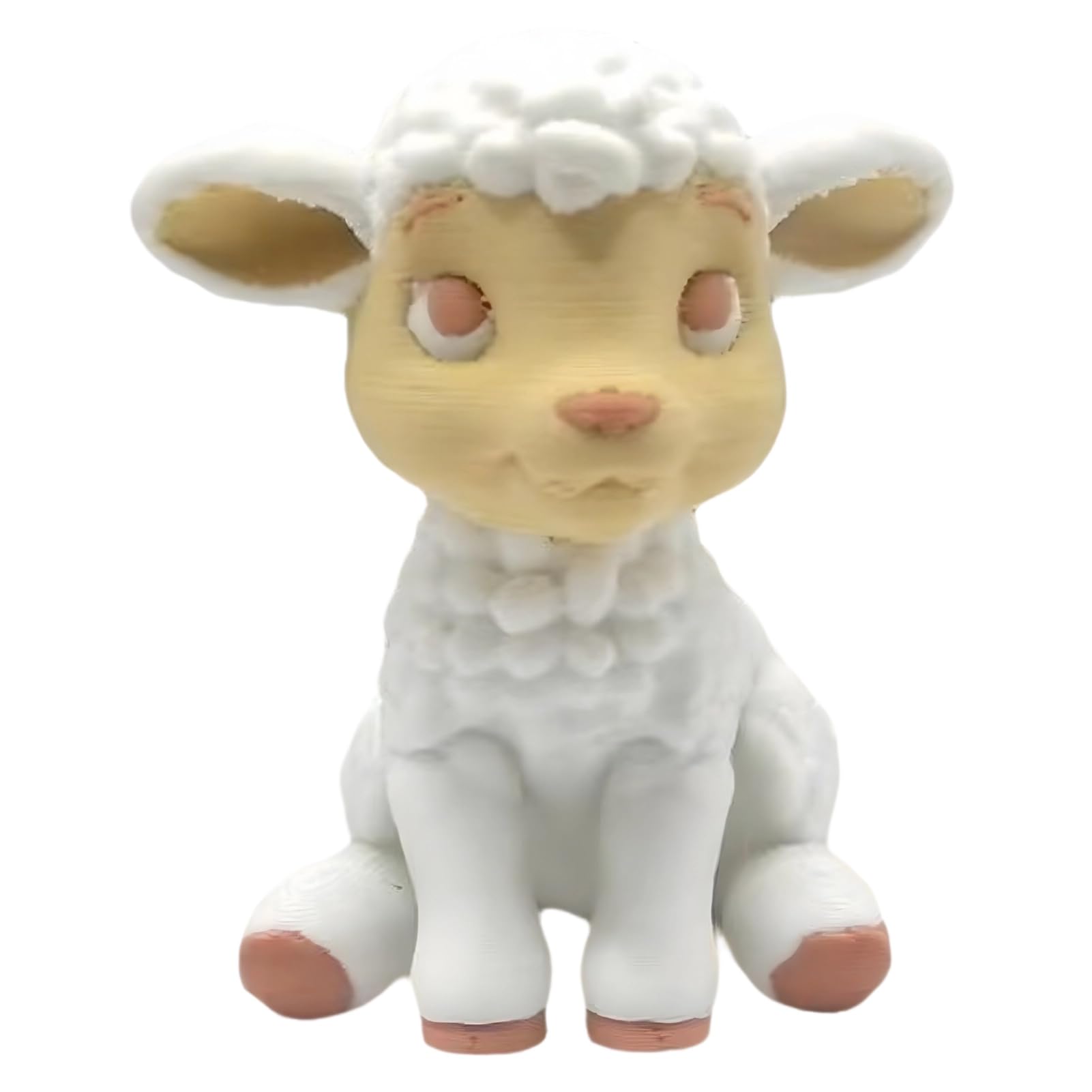 Glifora 3D Printed Sheep Figurine - Mini Sheep Statue for Desk Decor, Sitting Lamp Sculpture Ornament, Gift for Animal Lovers
