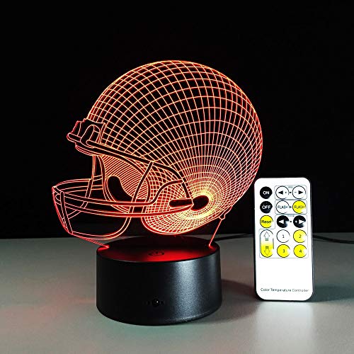 Preisvergleich Produktbild Football Helm Farbwechsel Touch Fernbedienung Nachtlicht Panel Illusion Mondlicht Kinder Geschenk Schlafzimmer Lampe