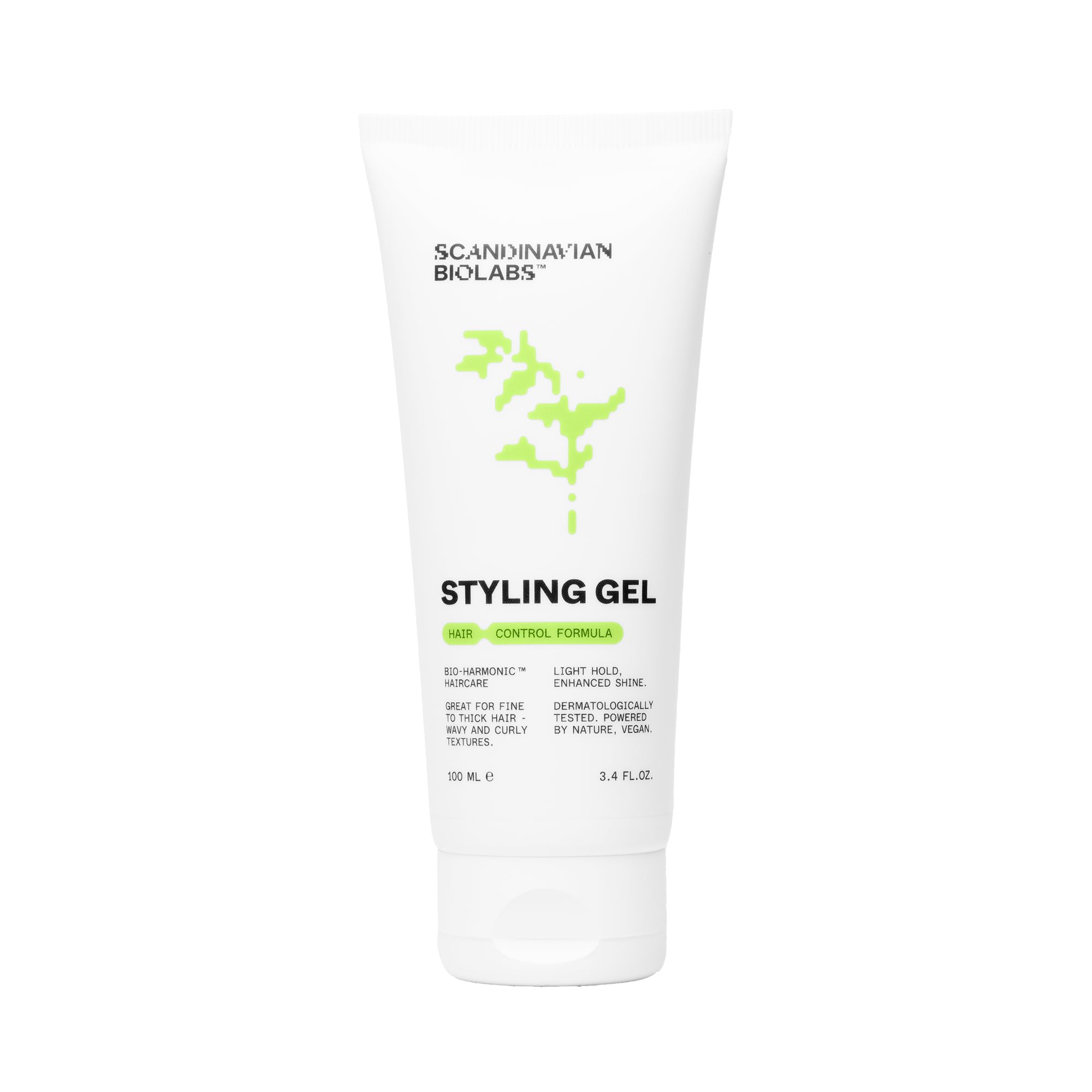 Scandinavian Biolabs Gel Coiffant – tenue souple, brillance élevée, formule légère, sans silicone et sans parfum, prévient la sécheresse à long terme, 100 ml