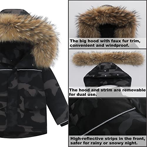 Image of Kids 2-Piece Snowsuit Toddler Baby Boys Girls Winter Wear Ski Jacket & Snow Bib Pants Ski Suit, 1-6 Years