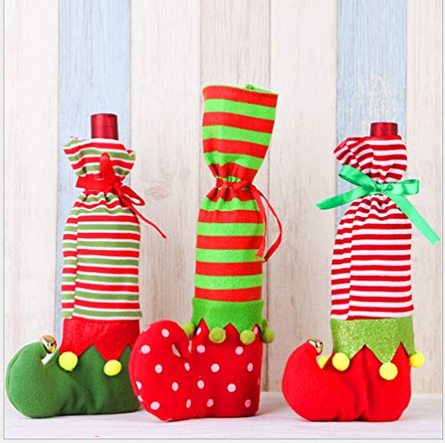 homecube Santa Claus Wein Flasche Schutzhülle Rot Wein Taschen Weihnachten Geschenktüten D