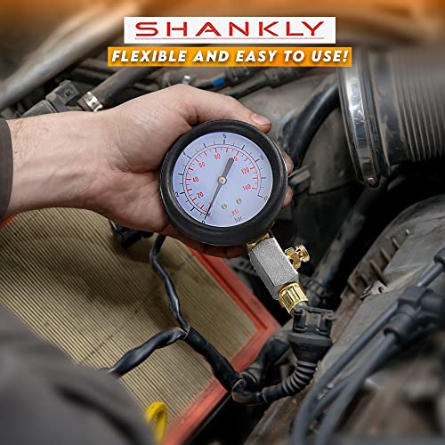 Shankly Mechanical Oil Pressure Gauge Kit Compression Tester - Professional Engine Compression Testing Kit Or Gauge Oil Pressure #TOP1
