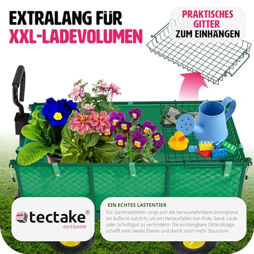 Rasentraktor Anhänger von TecTake als Bollerwagen oder Sackkarre