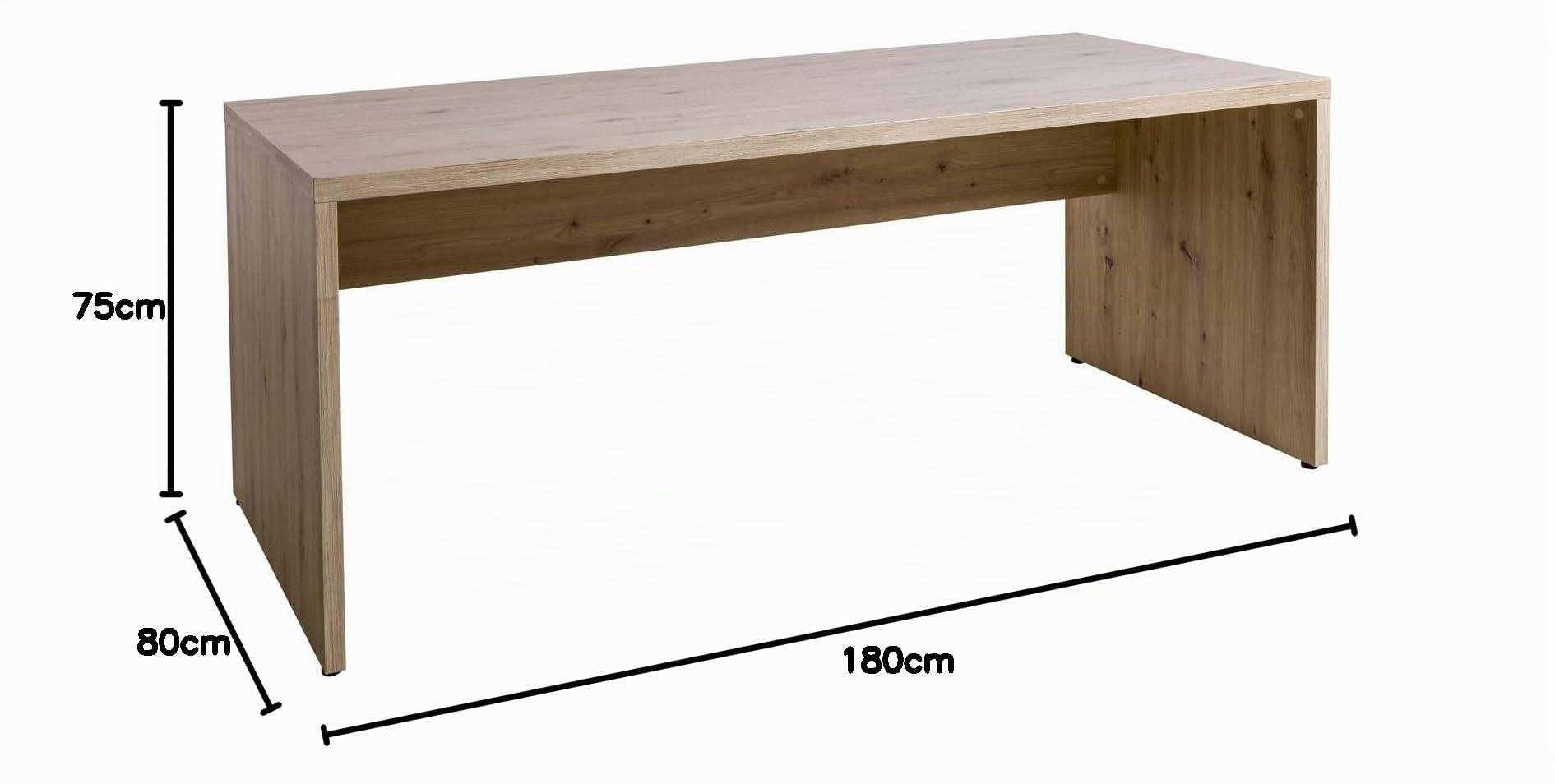 Composad | Scrivania della Linea RILEGA, Scrivania Moderna, Per Ufficio o Studio, Modesty Panel, (LxAxP) 180x75x80 cm, Rovere Mielato, Made in Italy