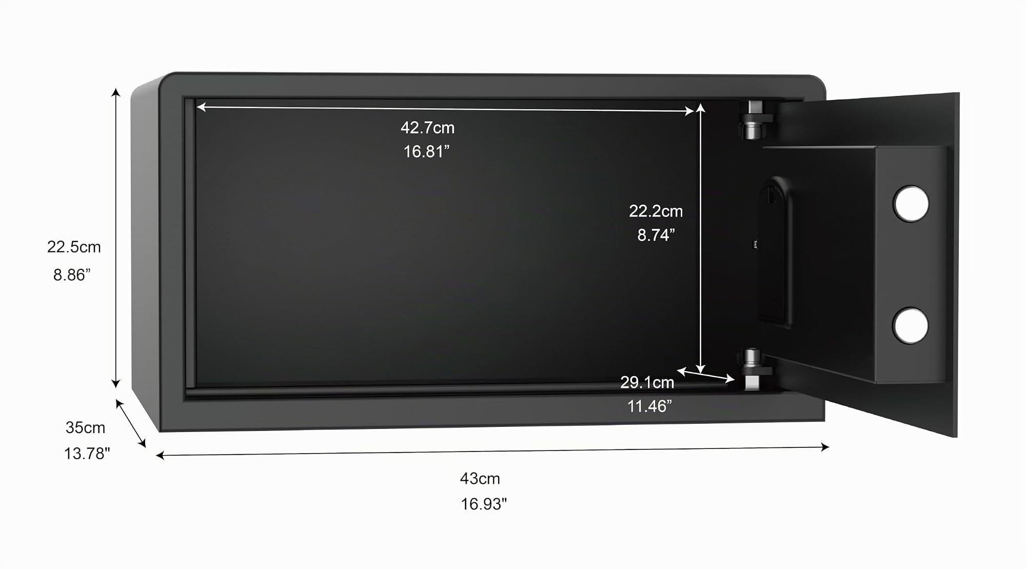 AXS-5 Großer digitaler Laptop-Safe für Zuhause, Büro und Hotel – passend für 17-Zoll-Laptop, elektronische Tastatur, motorisierte Schrauben, LED-Display, USB-Anschluss und