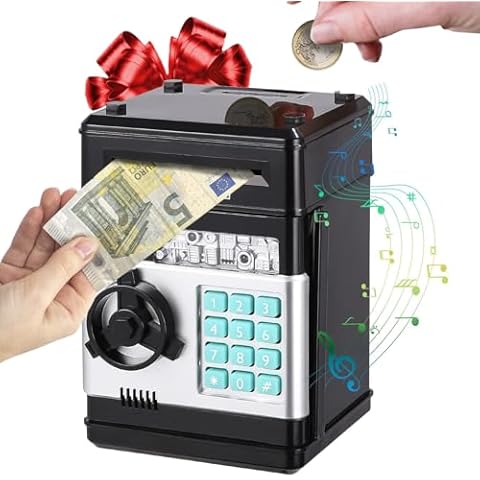 MyBank® | Electronic Money Box | Premium Quality Safe | Children's Game | Boy and Girl Toy | Ultra Secure Password Opening and Closing with Secret Code | 100% Fun Cover