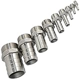 Megairon 1-1/2' NPT Male Thread Hose Pipe Fitting x 40mm Barb Hose Tail Connector,Stainless Steel 304 Quick Coupler