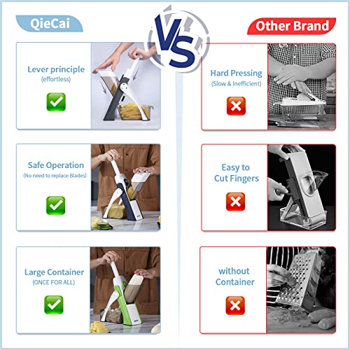 Safe Mandoline Slicer For Kitchen, Professional Vegetable Chopper With Container, Onion Chopper/Potato Slicer, More With 30+ Presets & Thickness Adjuster, Faster Food Chopper Gadgets #TOP3