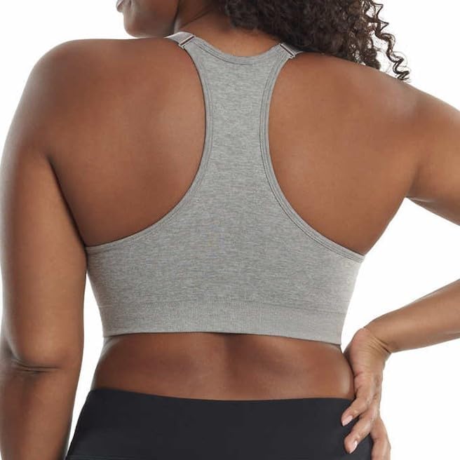 PUMA Women Sports Bra, 3-Pack (Coral/Purple/Grey, Large) - Image 3