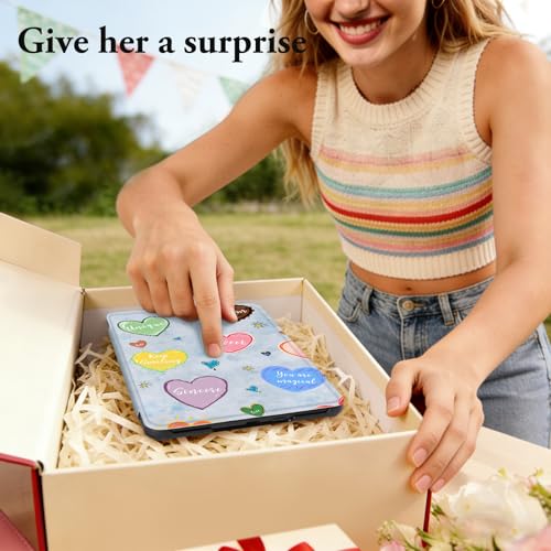 Image of CoBak Lightweight Stand Cute Case for 7 inch Kindle Paperwhite 12th Gen 2024 and Kindle Colorsoft with Right Hand Strap - Compatible with iPhone MagSafe, for Samsung /Anker Wireless Charging Pads