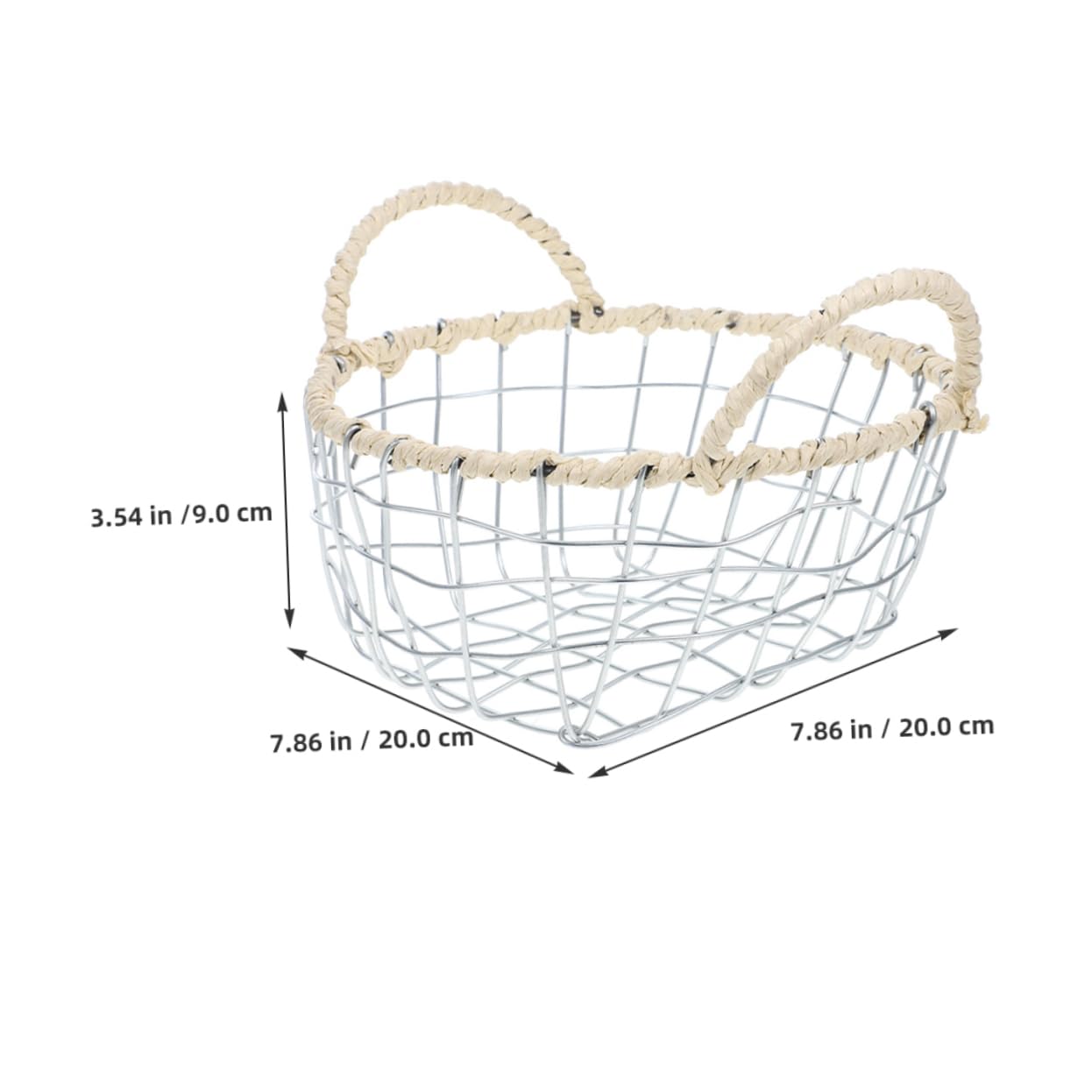 FUNOMOCYA Iron Woven Storage Basket for Kitchen Multi Purpose Metal Holder for Snacks Fruits and More Portable Decorative Wire Basket for Dining Table and Home Organization