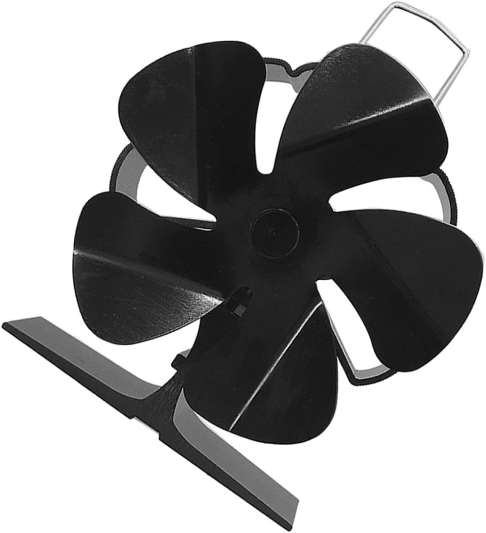 Housoutil Compact Five-blade Heat Powered Stove Fan Silent Thermal Fireplace Fan for Home and Outdoor Use