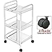 BAKAJI Chrome Steel Storage Trolley for Bathroom Kitchen Hairdresser or Beautician 4 Wheels Swivel 3 Shelves Dimensions 40 x 35 x 75 cm, Multifunction Trolley 3 Levels (Steel)