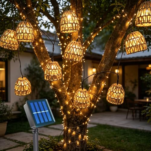 SKIKHN 10 LED Guirlande Lumineuse Exterieure Solaire,...